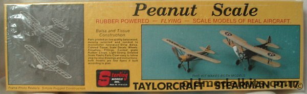 Sterling Peanut Taylorcraft and PT-17 Stearman - Peanut Scale Flying Model Airplanes, P5 plastic model kit